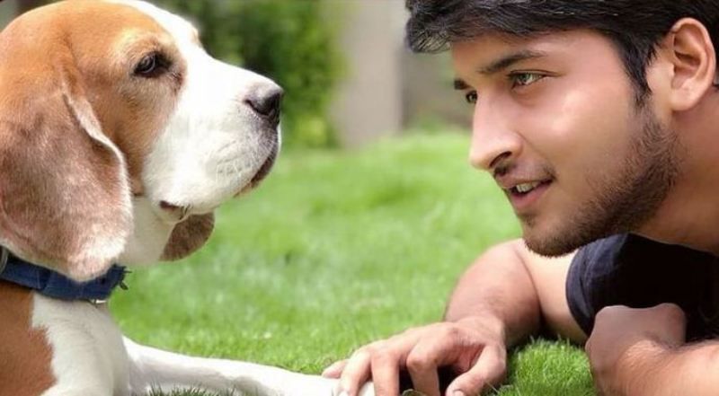 Rajat Verma with his pet dog