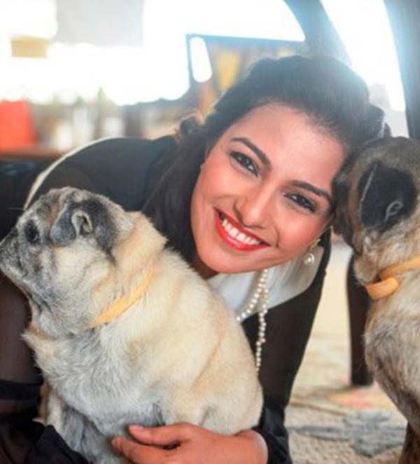 Ameera Shah with her pet dogs- Ginger and Lilo