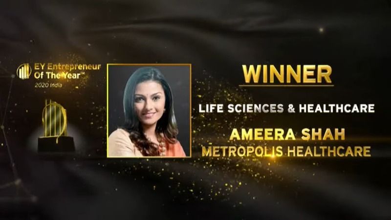 Ameera shah won EOY India 2020 award for Life Sciences and Health Care category