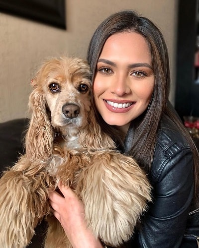 Andrea Meza with her pet dog