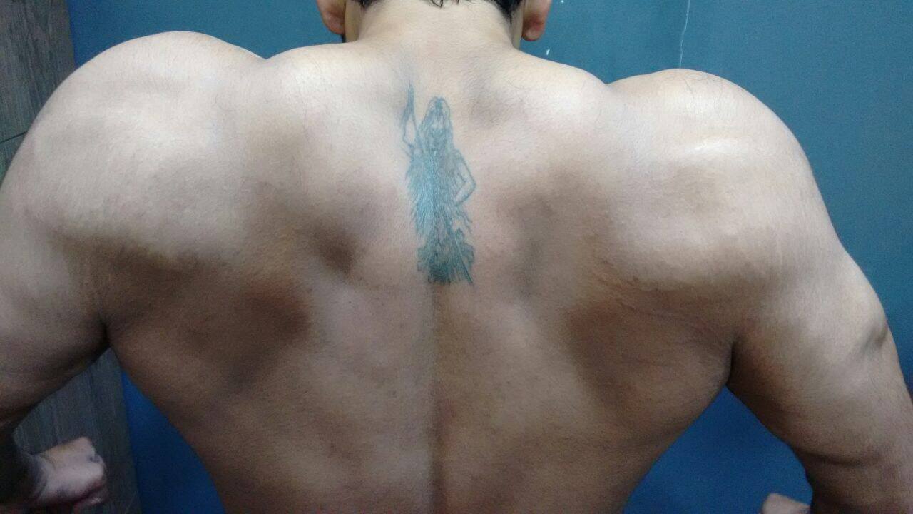 Arjun Gowda Kala Bhairava tattoo
