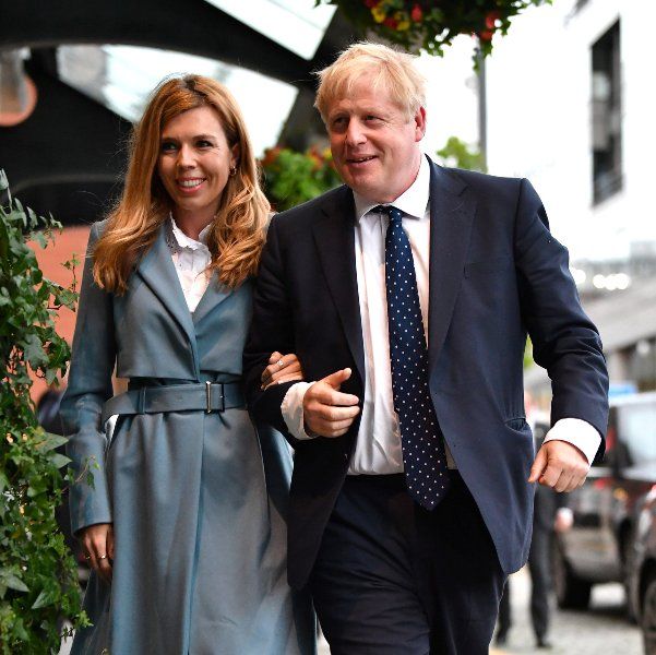 Boris Johnson with his wife, Carrie Symonds