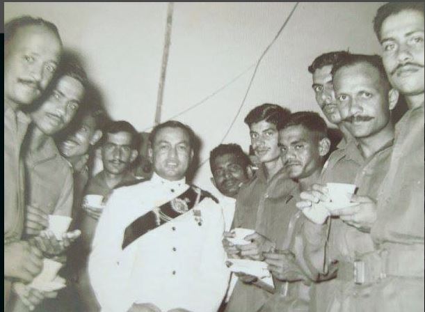Dhan Singh Thapa with his battalion