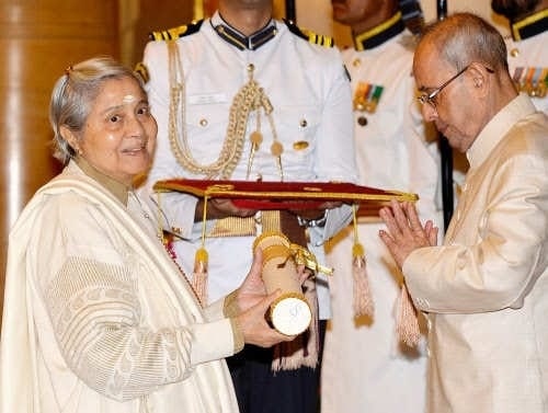 Indu Jain receiving Padma Bhushan Award