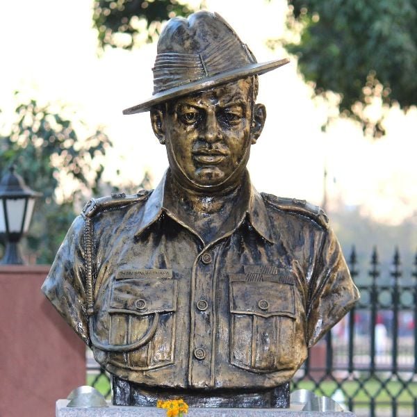 Major Dhan Singh Thapa's statue at Param Yodha Sthal, Delhi