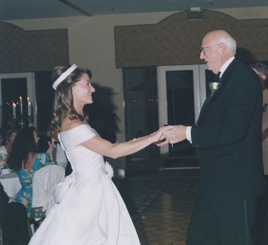 Melinda Gates dancing with her father-in-law at her wedding to Bill gates