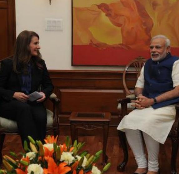 Melinda Gates with Indian PM Narendra Modi