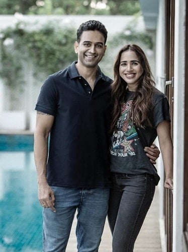 Nithin Kamath with his wife