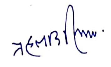 Prahlad Singh Patel's signature