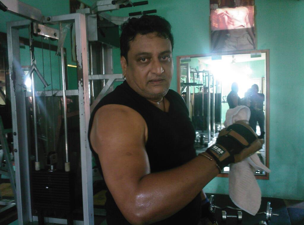 Prudhvi Raj inside a gym