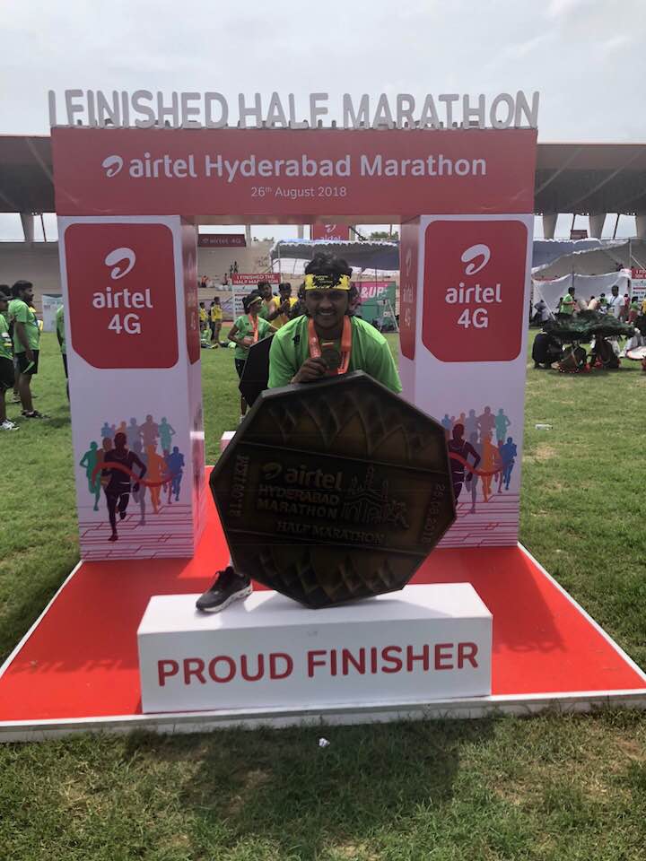 Raj Tirandasu in the Airtel Hyderabad marathon