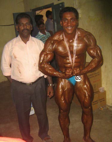 Senthil Kumaran Selvarajan with his father at the Inter-Railways championship 2008