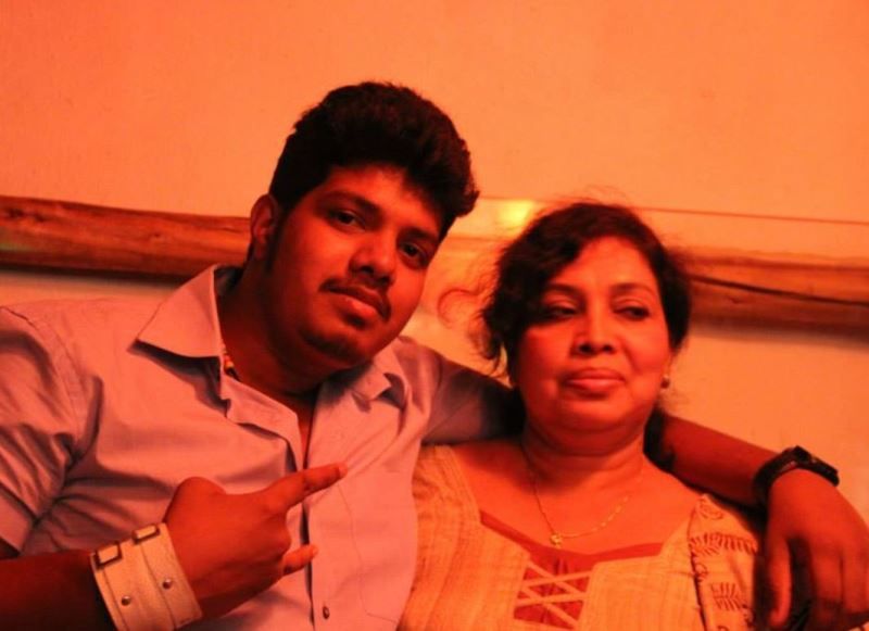 Unni Rajan P Dev with his mother