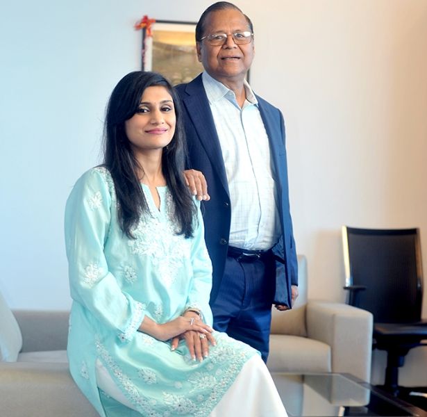 Vinod Saraf (Chairman,Vinati Organics Ltd) with daughter Vinati Saraf Mutreja (MD& CEO, Vinati Organics Ltd)