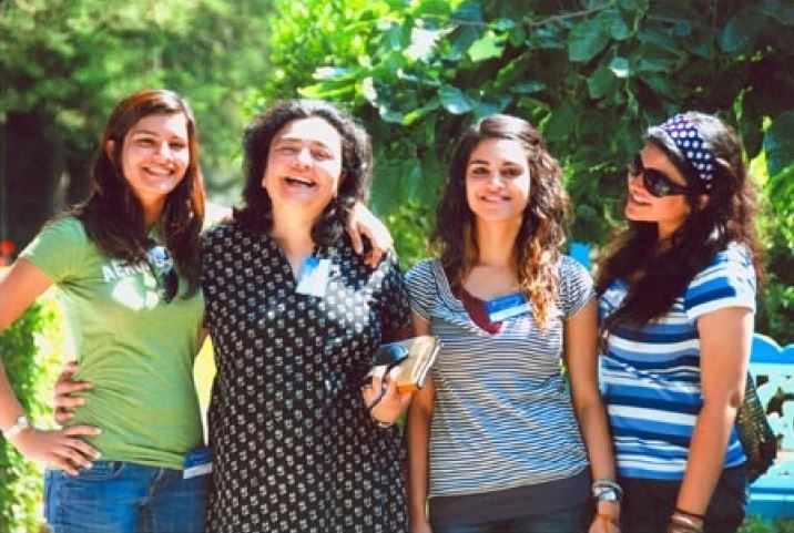 Zia Mody with her three young daughters