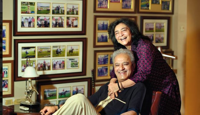 Zia Mody with her husband, Jaydev Mody