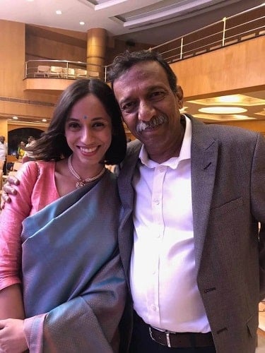 Anya Rangaswami with her father