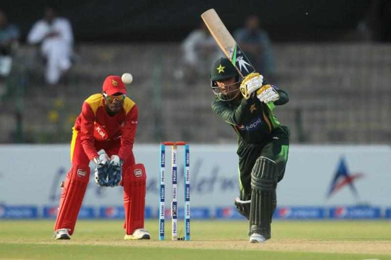 Babar Azam against Zimbabwe on his ODI debut