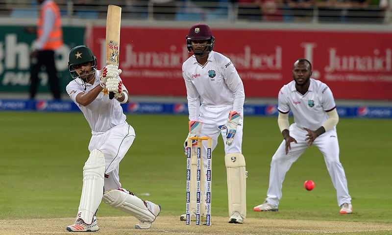 Babar Azam in his Test debut against West Indies