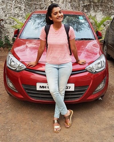 Hruta Durgule with her car