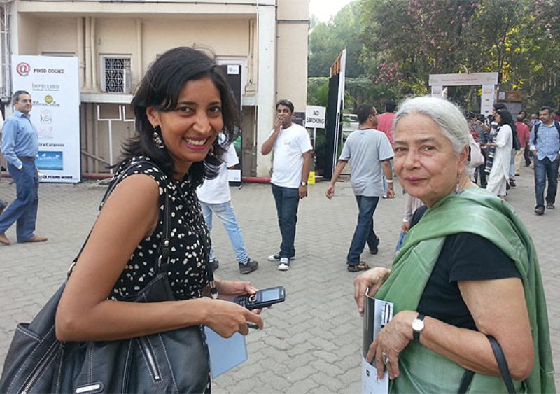Kiran Desai with her mother, Anita Desai at a Litrary festival in Mumbai
