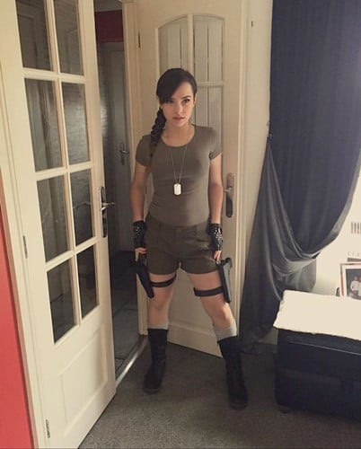 NYYXXII dressed up as the PC game and movie character Tomb Raider