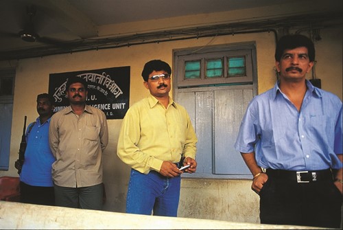 Old picture of Pradeep Sharma with his team outside the Criminal Intelligence Unit office