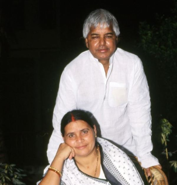 Rabri Devi with her husband, Lalu Prasad Yadav