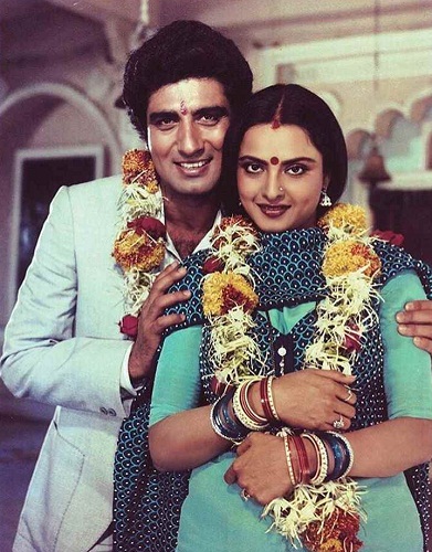 Rekha and Raj Babbar in a film