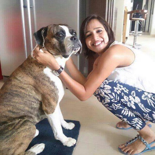 Seema Patil with her pet dog
