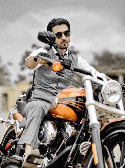 Shahzad Sheikh on his Harley Davidson Street 750