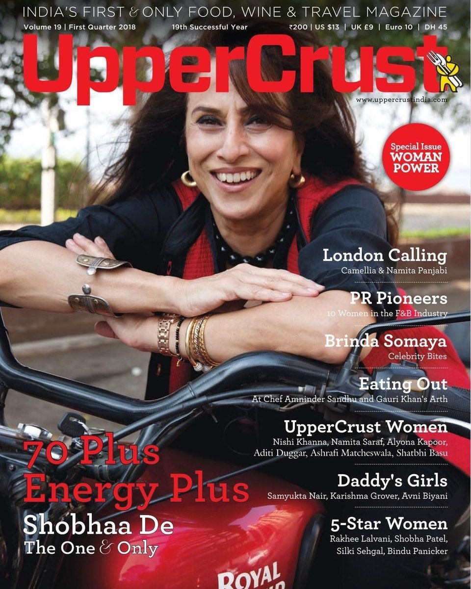 Shobhaa De on the cover page of a magazine