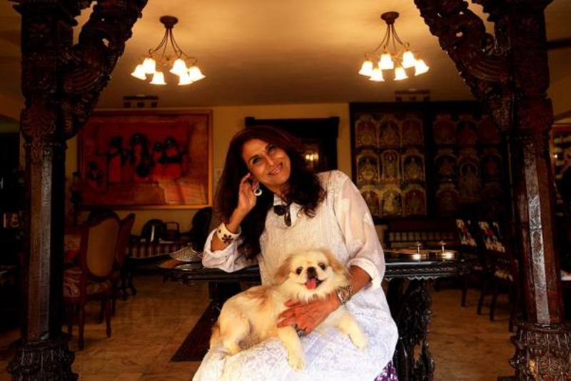 Shobhaa De with her pet dog