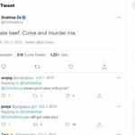 Shobhaa De's tweet in 2015 that she ate beef