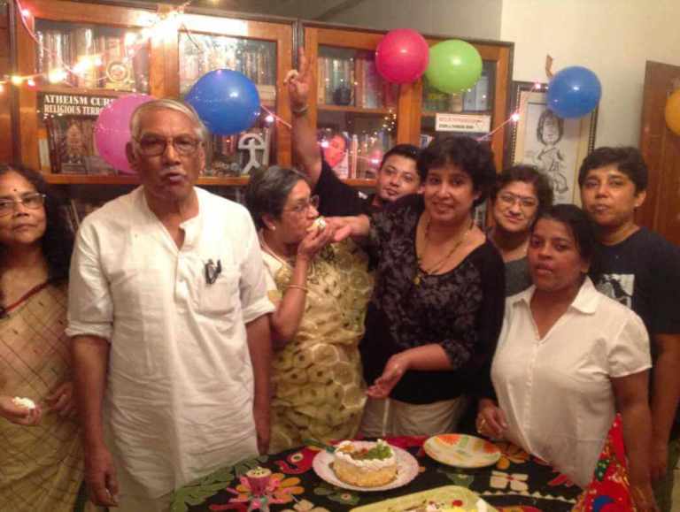 Taslima Nasrin with her family