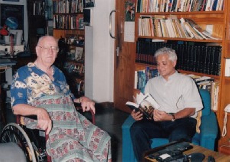 A file photo of Amitav Ghosh with Arthur C Clarke