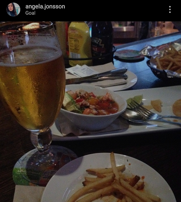 Angela Jonsson`s Instagram post about her drinking habit
