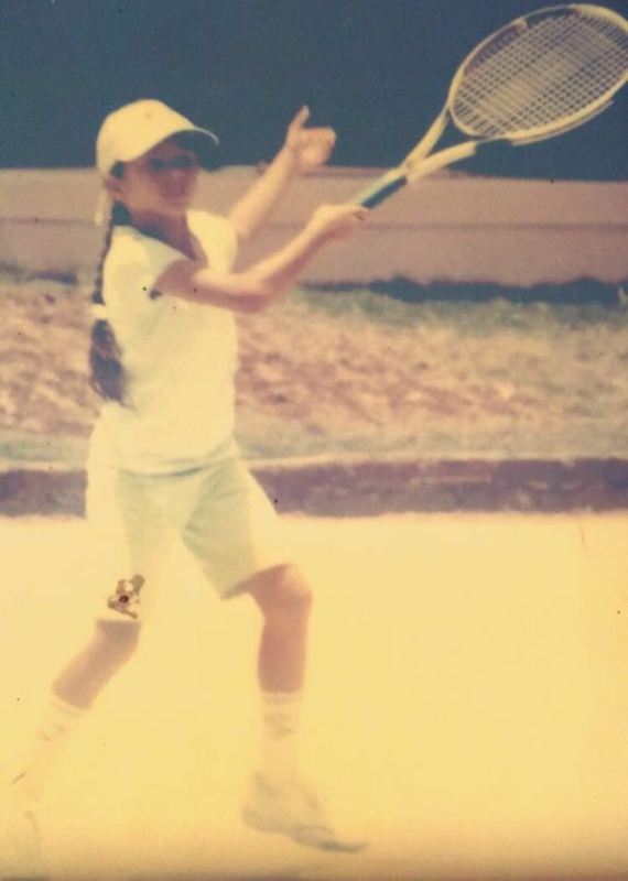Ankita Raina while playing tennis at a very early age