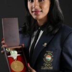 Bhavani Devi with her Gold Medal