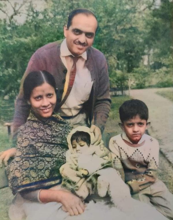 Gautam Benegal with his parents and elder brother