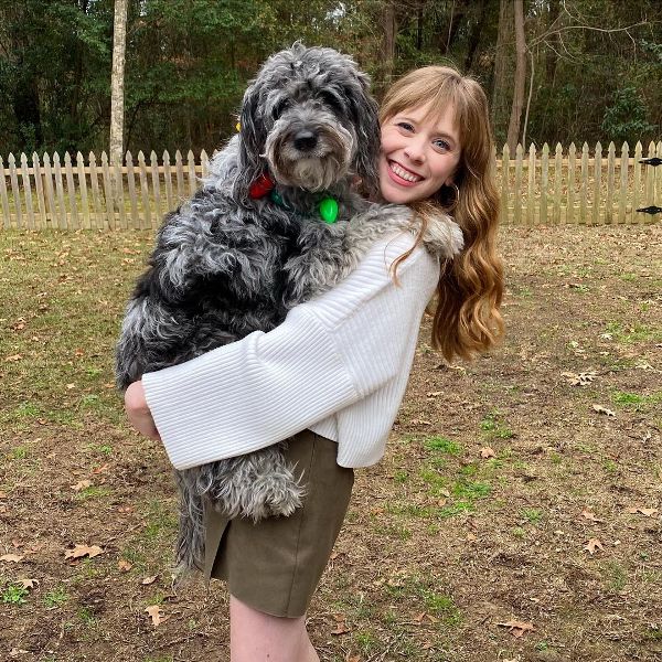 Hayley Arceneaux with her pet dog