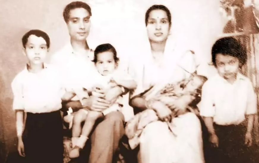 Himanta Biswa Sarma in childhood with his parents and siblings