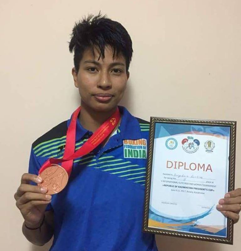 Lovlina Borgohain with her Bronze medal