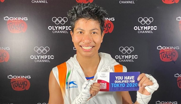 Lovlina Borgohain with her ticket to the Tokyo Olympics