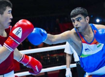 Manish Kaushik during a boxing tournament