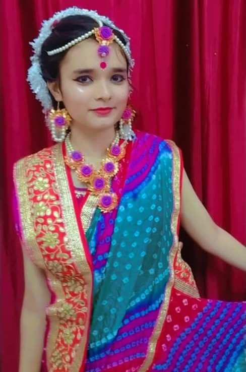 Meethika Dwivedi in a South Indian dress