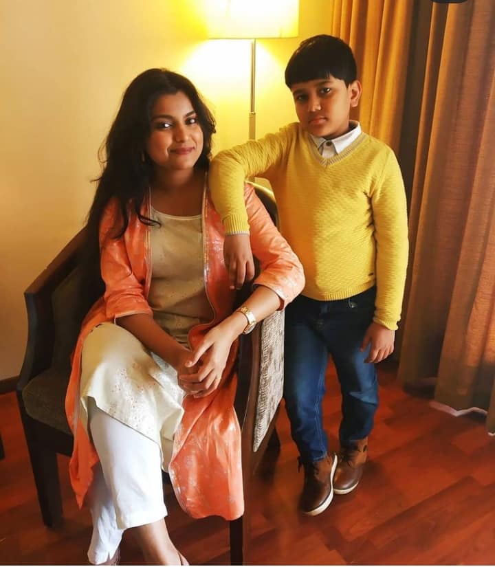 Nahid Afrin with her brother