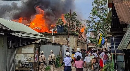 Rajkumar Ranjan Singh's house on fire