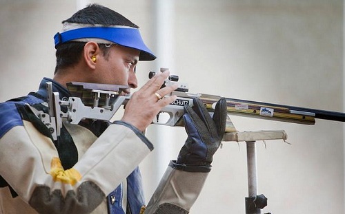Sanjeev Rajput during one of his shooting matches
