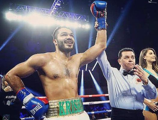 Vikas Krishan Yadav after winning a boxing match